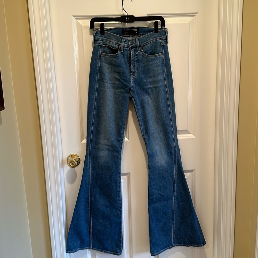 Veronica Beard Sheridan exaggerated flare, high-rise jean